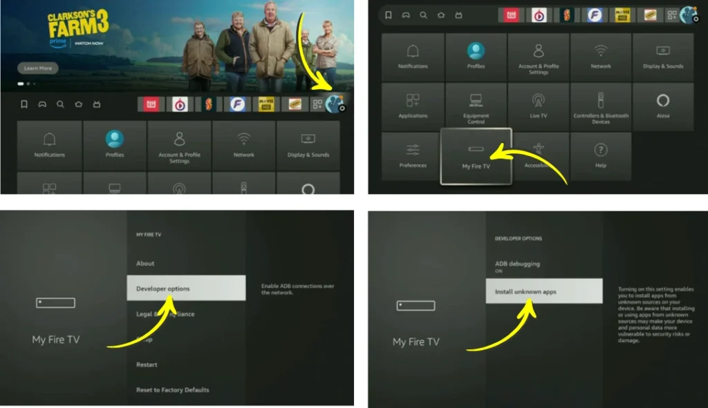 Smart TV developer and unknown source settings